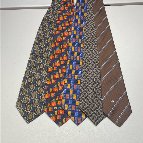 Valentino Multicolor Patterned Silk Ties - Picture 7 of 10